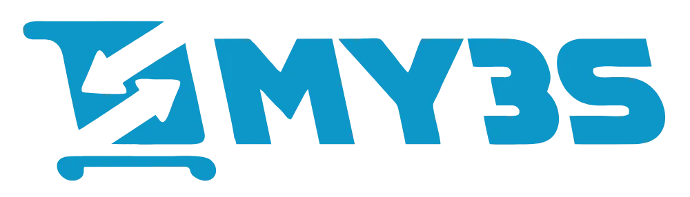 Logo My3S bleu avec panier et flèches